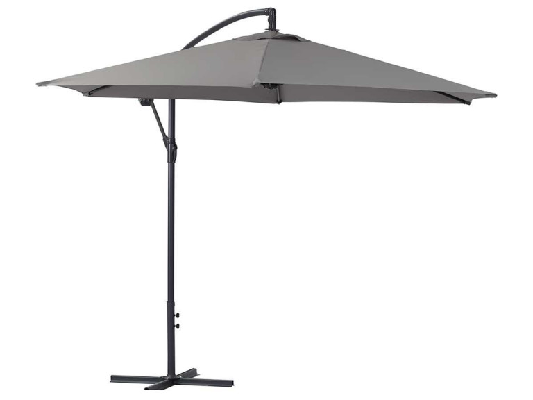 Parasol vrijhangend tuin zweefparasol Aluminium "Ilios" - Rond - Ø 3 m - Grijs