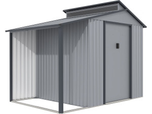 Tuinhuisje met overkapping metaal "Madras" - 5.64 m² - 193 x 292 x 229 cm - Grijs