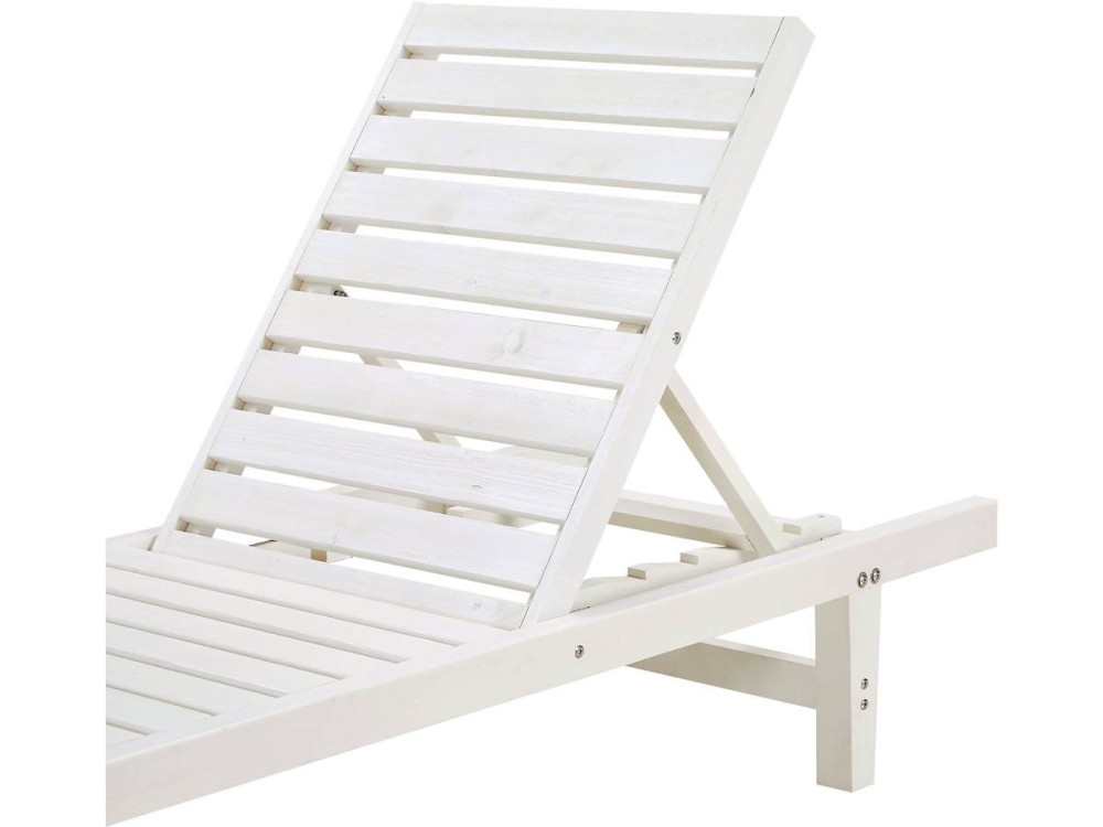 Ligbed set 2 houten ligstoelen verstelbaar "Rawai" - Wit