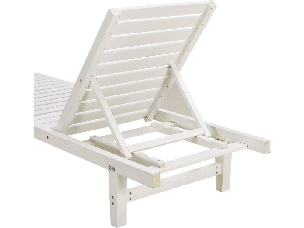 Ligbed set 2 houten ligstoelen verstelbaar "Rawai" - Wit