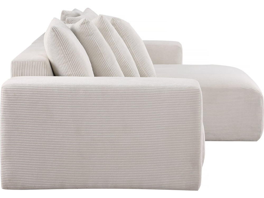 Hoekbank bank ribfluweel geribd velours "Rivoli" - 312 x 176 x 49 cm - Beige - lichtbruin