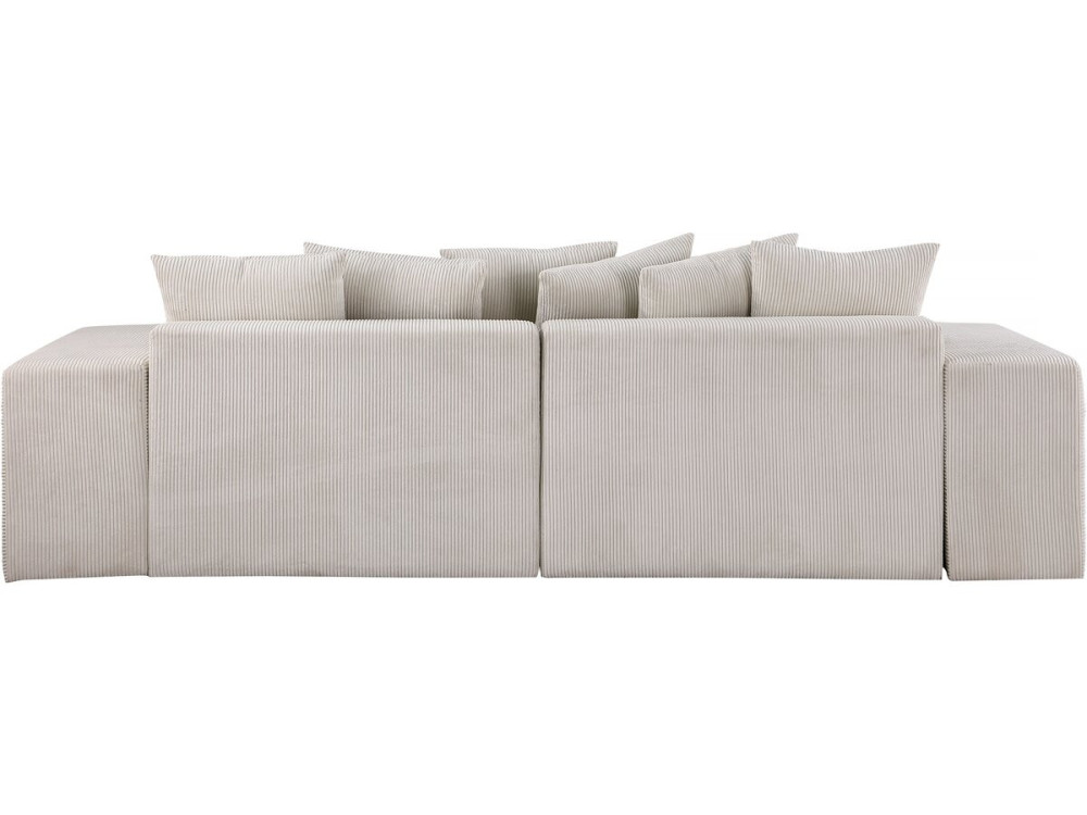 Hoekbank bank ribfluweel geribd velours "Rivoli" - 312 x 176 x 49 cm - Beige - lichtbruin