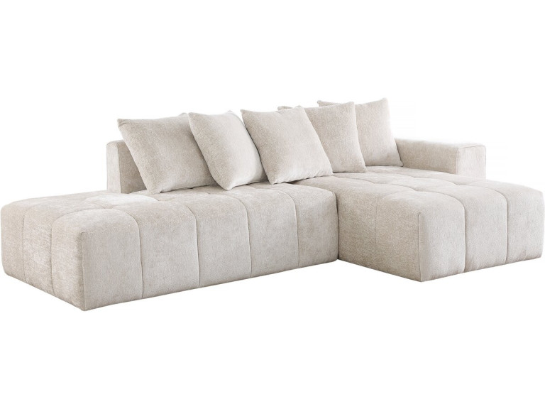 Haussmann" 3 zits hoekbank in chenille stof - Beige