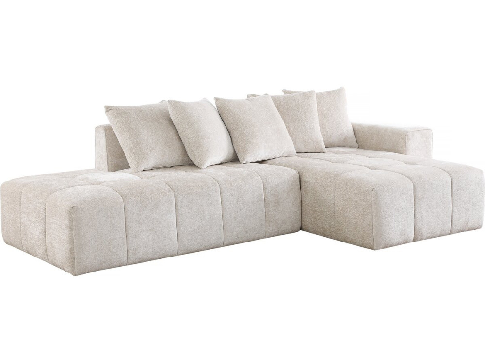 Haussmann" 3 zits hoekbank in chenille stof - Beige