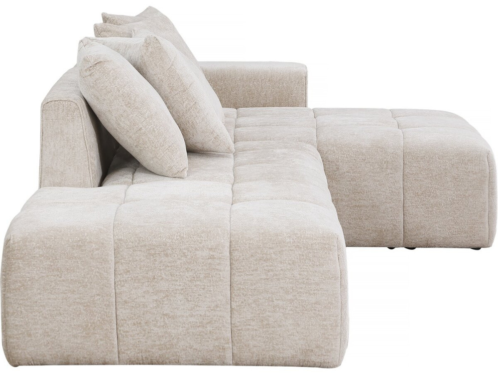Haussmann" 3 zits hoekbank in chenille stof - Beige