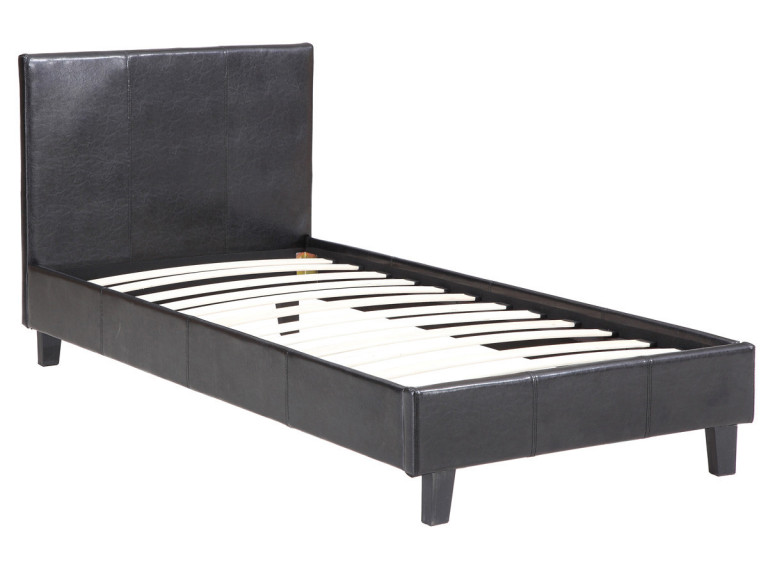 Eenpersoonsbed frame bed "Lina" - 90 x 190 cm - Zwart