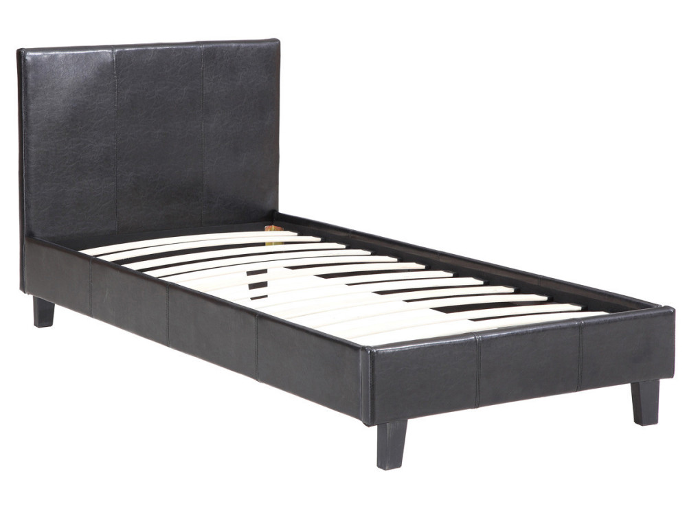 Eenpersoonsbed frame bed "Lina" - 90 x 190 cm - Zwart