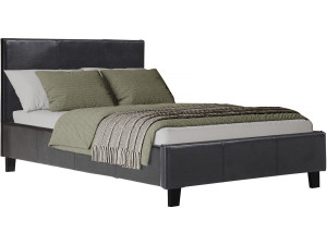 Eenpersoonsbed frame bed "Lina" - 90 x 190 cm - Zwart