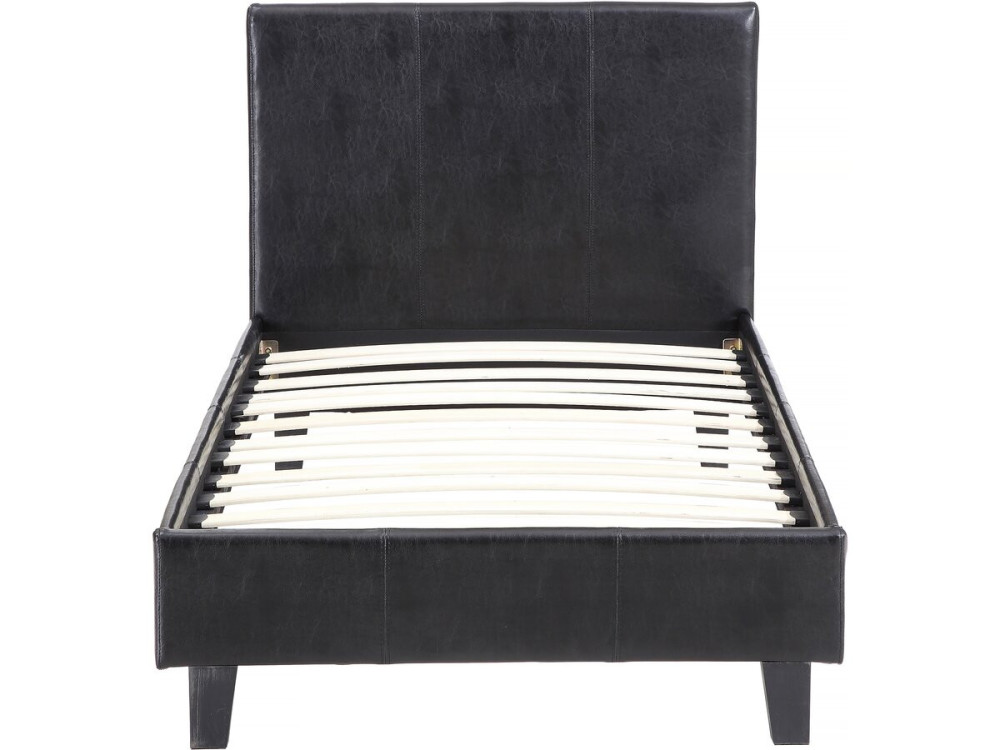Eenpersoonsbed frame bed "Lina" - 90 x 190 cm - Zwart