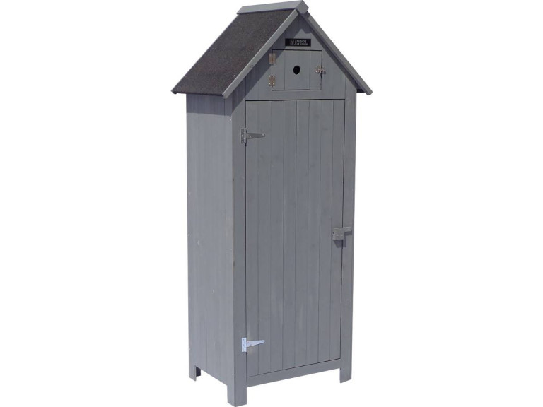 Tuinkast houten tuin berging "Cabanon" - 77 x 54,5 x 179 cm - Antraciet