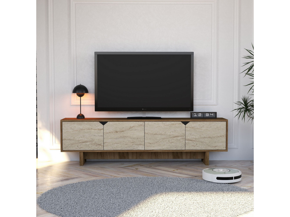 istemi" houten TV-meubel 180 x 30 x 50 cm - Notelaar