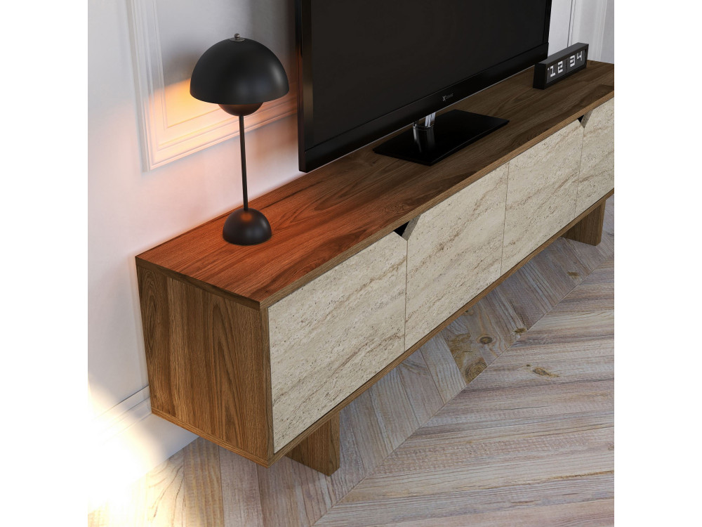 istemi" houten TV-meubel 180 x 30 x 50 cm - Notelaar
