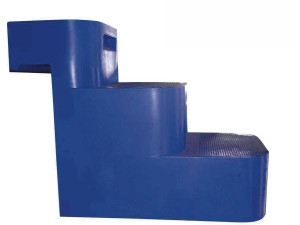 Trap "Sauve-Chien" - 3 blauwe treden - 77 x 15 x 58,5 cm