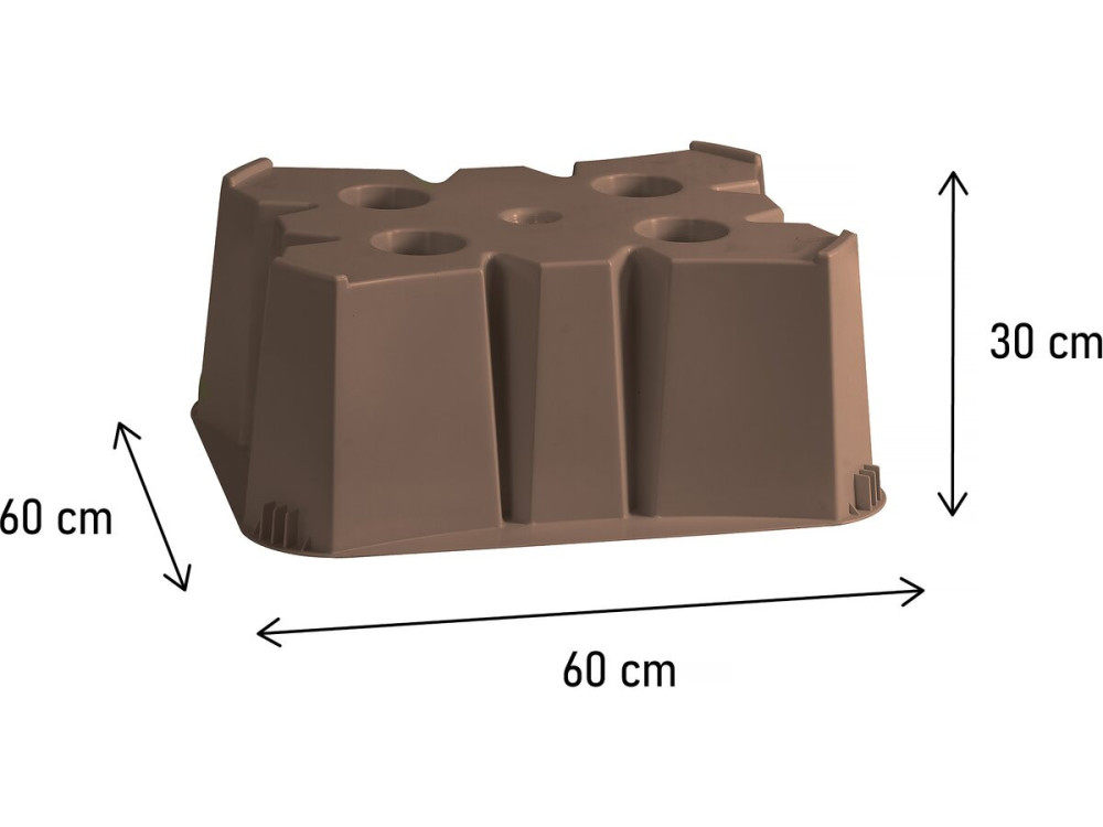 Sokkels voor watercollectoren van 200 en 350 L - 60 x 60 x 30 cm - Taupe