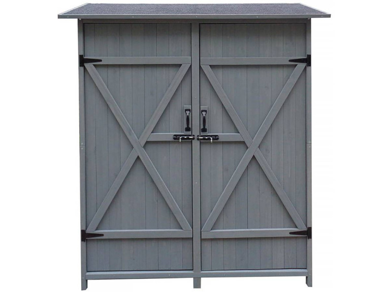 Tuinkast houten tuin berging "Espacio" - 140 x 49 x 162 cm - Antraciet