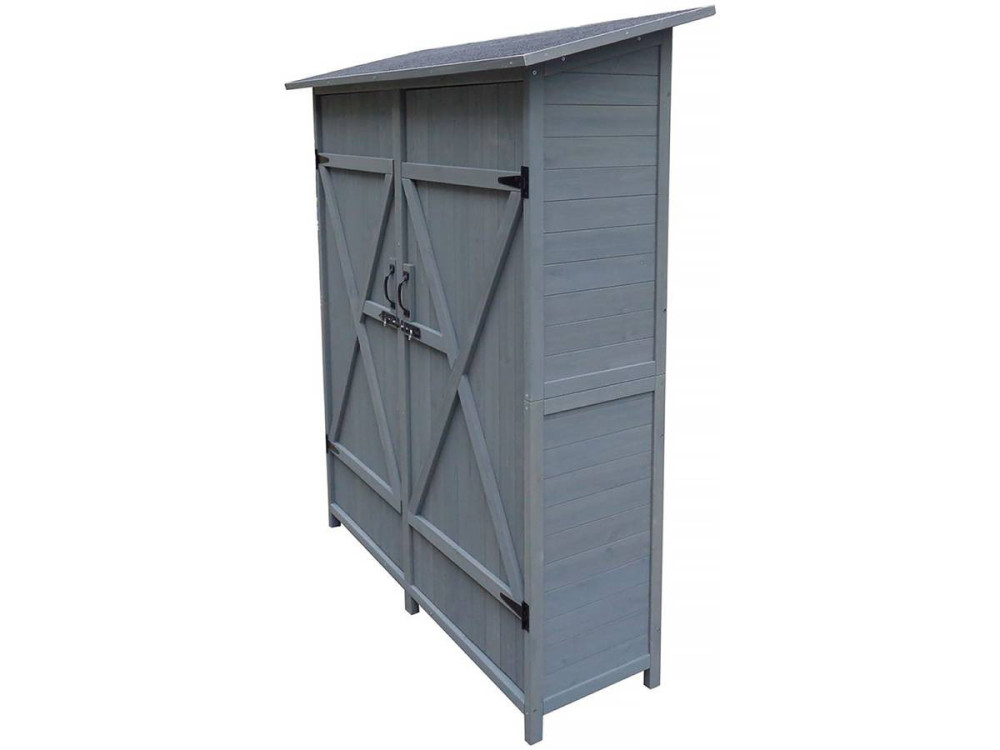 Tuinkast houten tuin berging "Espacio" - 140 x 49 x 162 cm - Antraciet