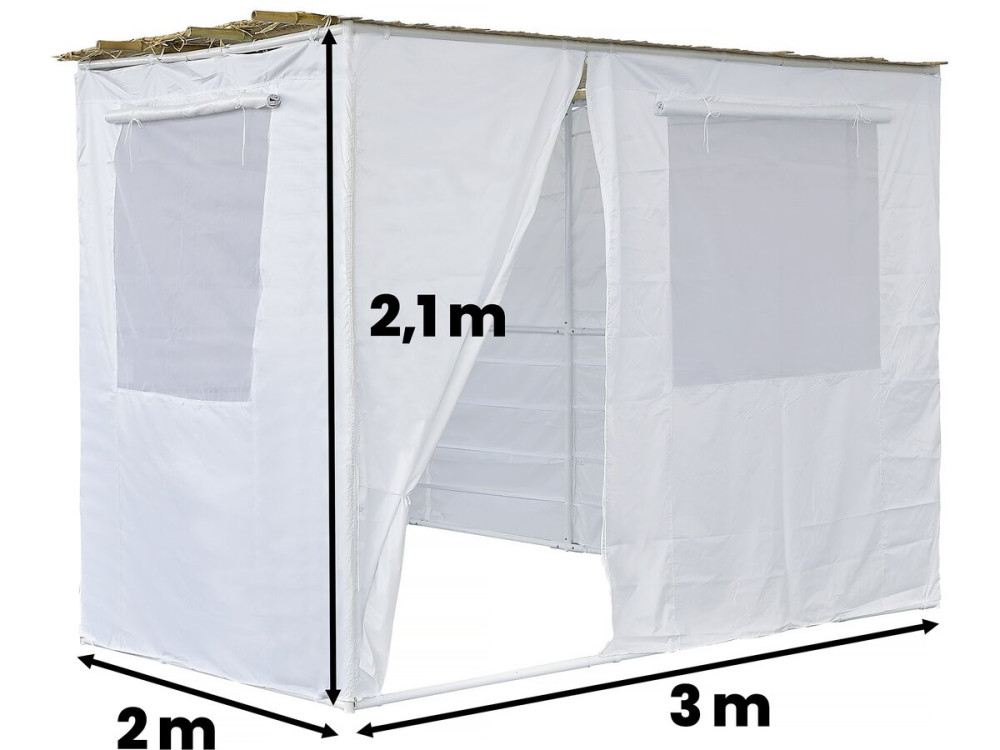 Soeka Sukkah loofhut "Nina" aanpasbaar - 3 x 2 - 1 bamboerol en 3 houten latten