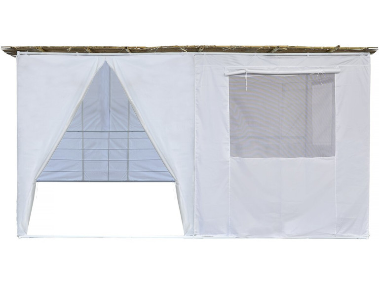 Soeka Sukkah loofhut "Nina" aanpasbaar - 4 x 3 m - 4 bamboerollen en 4 houten latten