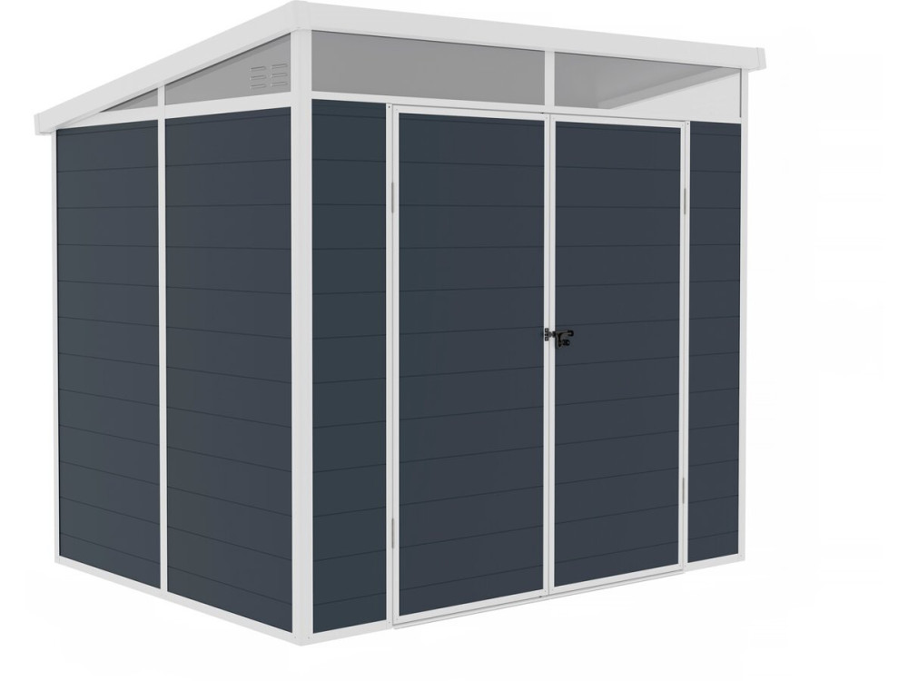 Tuinhuisje "Detroit" van resin - Grijs - 4.54 m² - 191 x 238 cm
