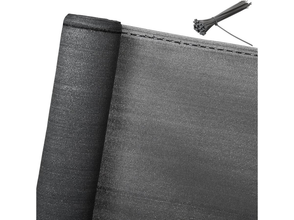 Tuinscherm privacyscherm balkondoek synthetisch "Verdo" - 2 x 10 m - 90 g/m² - Grijs