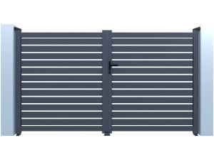 Julien" halfopengewerkt aluminium hek - 340 x 140 cm - Grijs