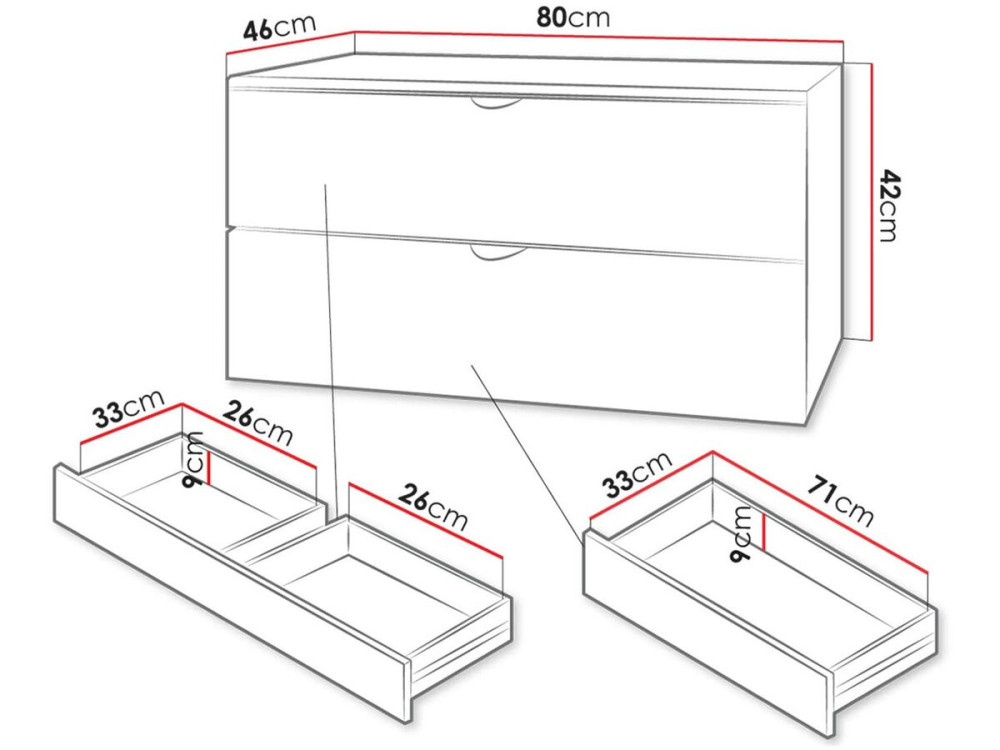 Badkamermeubel badmeubel wastafel "Ios" - 2-delig - Wit