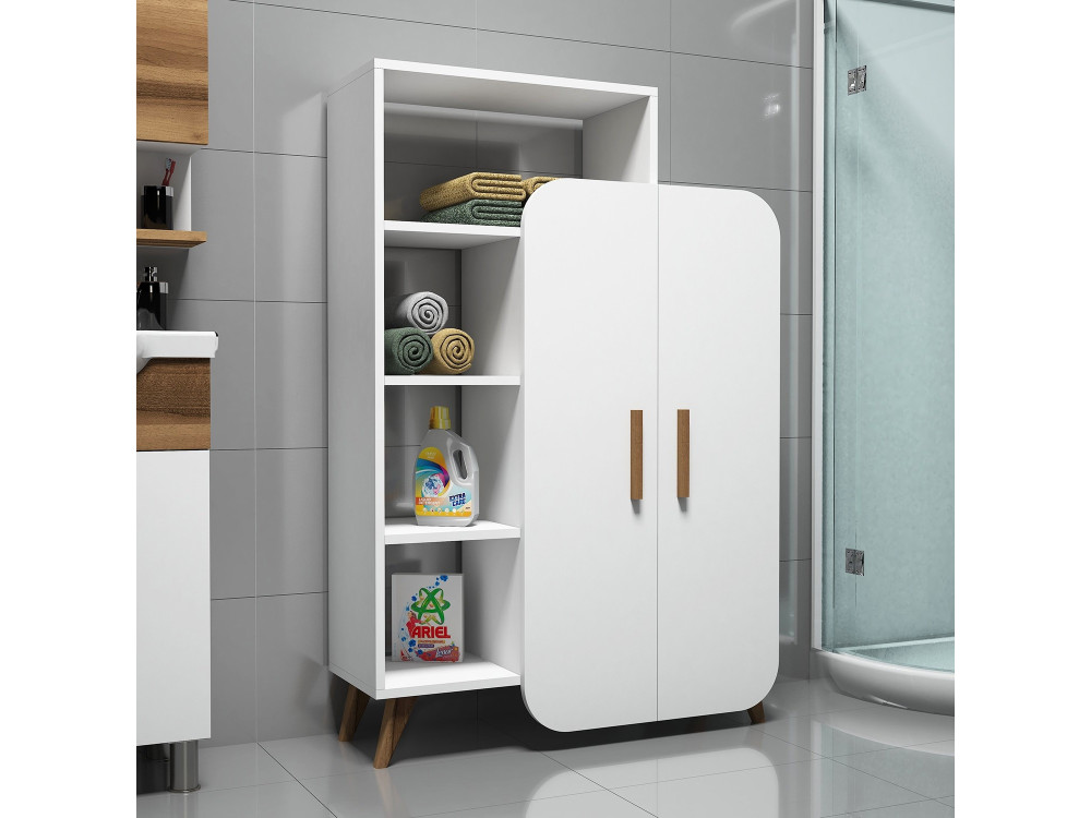 Houten stelling "Form" - 90 x 32 x 132 cm - Wit