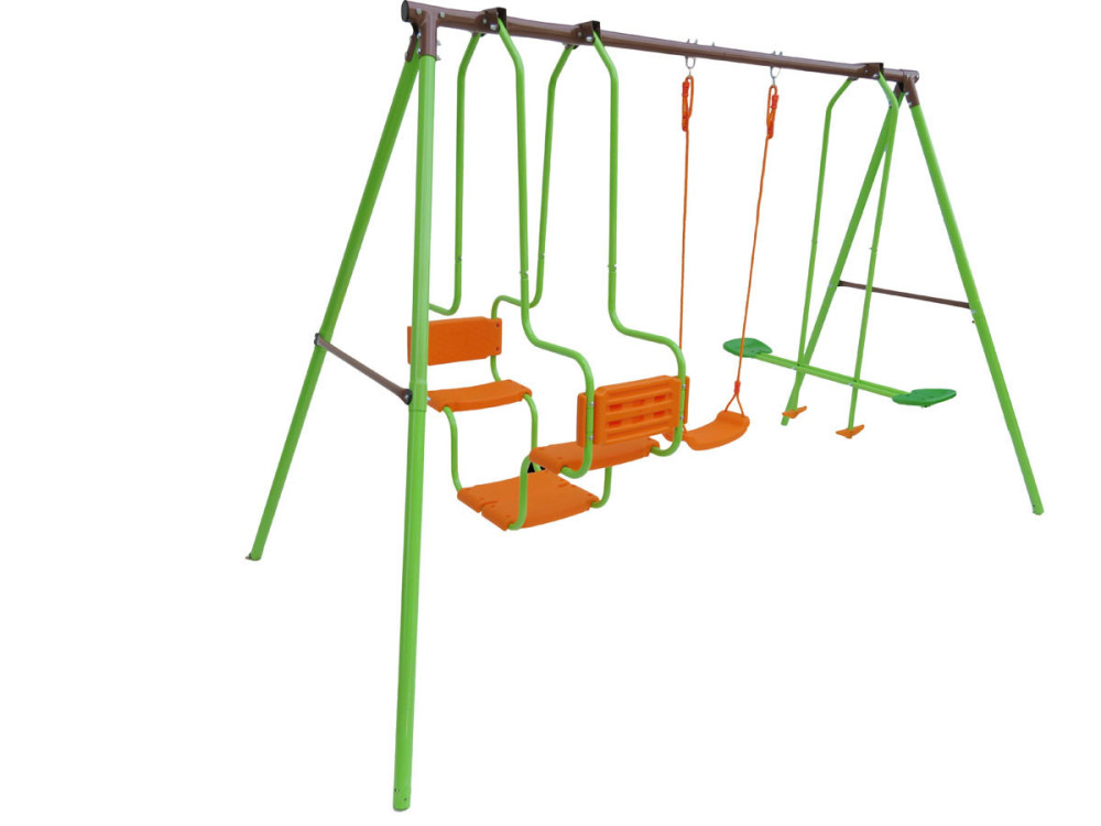 Tuinschommel metaal tuin schommel "Eva" - 1.96 m - 3 speeltoestellen