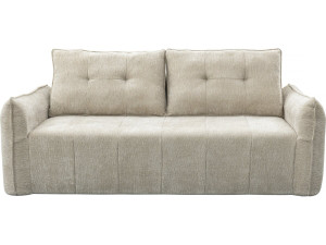 Rechte bank in structuurstof "Silvano" - 3-zits - Beige