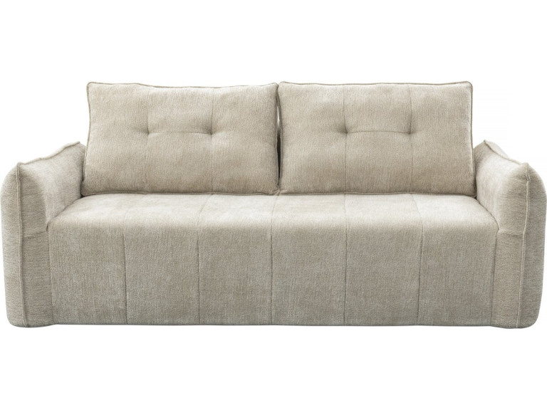 Rechte bank in structuurstof "Silvano" - 3-zits - Beige