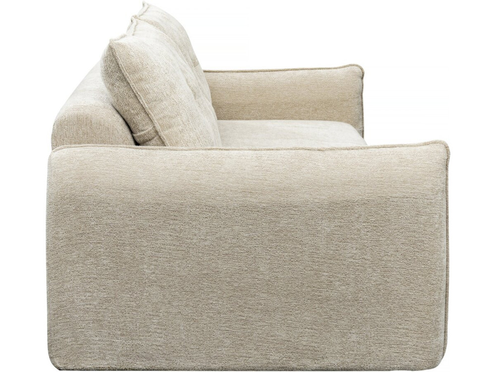 Rechte bank in structuurstof "Silvano" - 3-zits - Beige