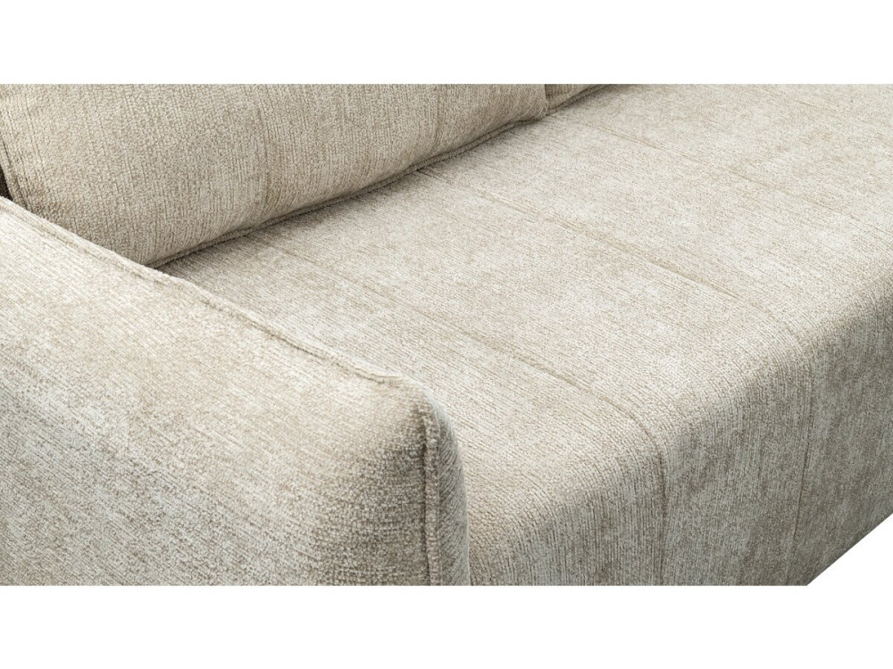 Rechte bank in structuurstof "Silvano" - 3-zits - Beige
