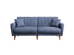 3-zits slaapbank in stof "Aqua" 205 x 85 x 85 cm - Donkerblauw