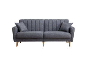 3-zits slaapbank in stof "Aqua" 205 x 85 x 85 cm - Donkergrijs
