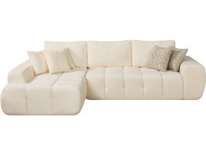 Sidonie" linker hoekbank in bubble stof - 4 zits - Beige