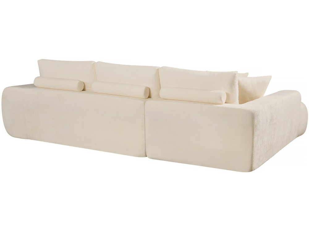 Sidonie" linker hoekbank in bubble stof - 4 zits - Beige