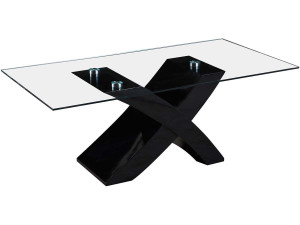 Salontafel rechthoekig "Tina" - 117 x 62 x 45 cm - Zwart / MDF gelakt