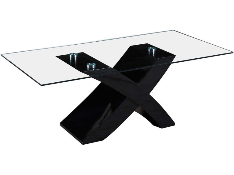 Salontafel rechthoekig "Tina" - 117 x 62 x 45 cm - Zwart / MDF gelakt
