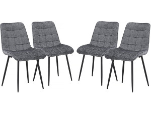 "Yanis" Premium stoffen eetkamerstoelen - set van 4 - grijs