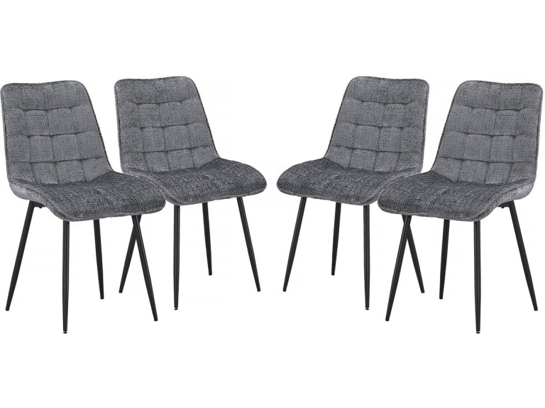 "Yanis" Premium stoffen eetkamerstoelen - set van 4 - grijs