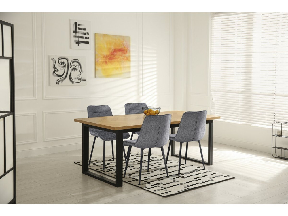 "Yanis" Premium stoffen eetkamerstoelen - set van 4 - grijs