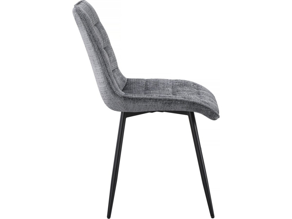 "Yanis" Premium stoffen eetkamerstoelen - set van 4 - grijs