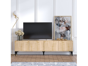 Houten TV-meubel "Nora" - 180 x 35 x 50 cm - Saffier Eik 2