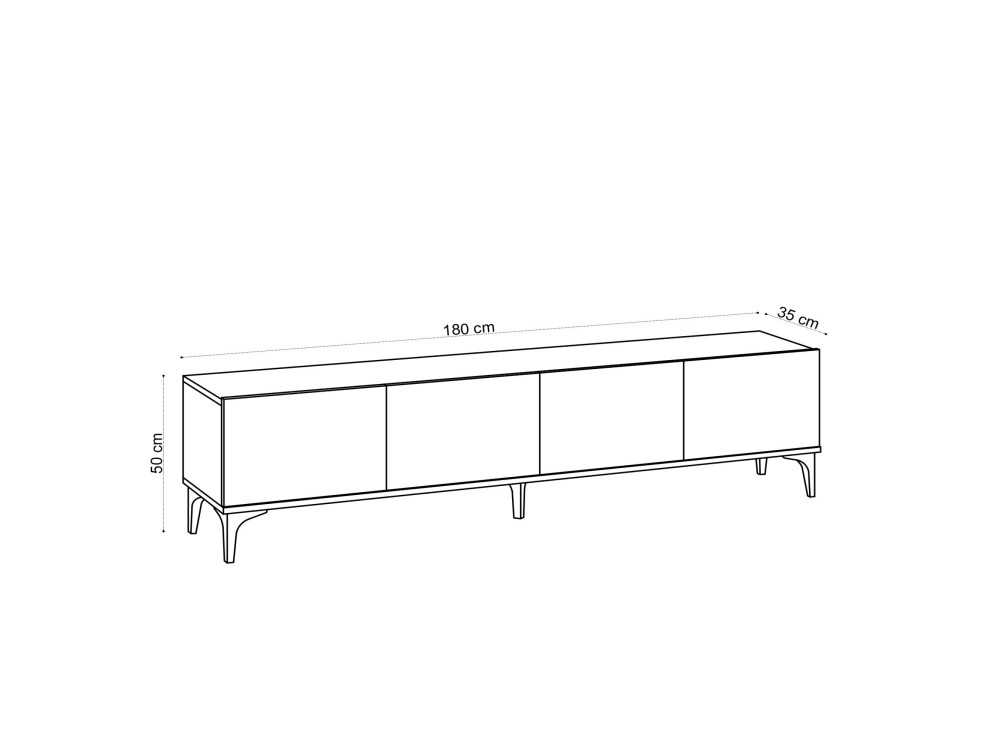 Houten TV-meubel "Nora" - 180 x 35 x 50 cm - Saffier Eik