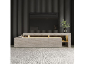 Houten TV-meubel "Beliz" - 192 x 37 x 53 cm - Travertin 2