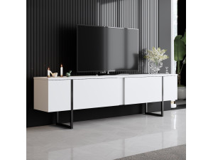 Luxe" houten TV-meubel 180 x 30 x 50 cm - Wit 2