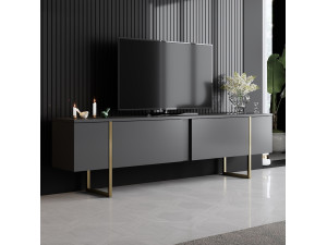 Luxe" houten TV-meubel 180 x 30 x 50 cm - Antraciet 2