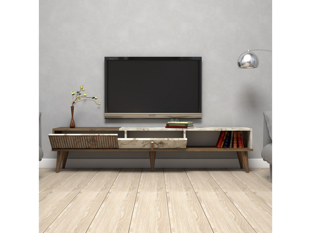 Houten TV-meubel "Milan" - 180 x 35 x 40 cm - NotelaarWit