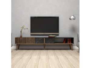 Houten TV-meubel "Milan" - 180 x 35 x 40 cm - NotelaarZwart 2