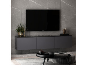 Houten TV-meubel "Neon" 160 x 32 x 35 cm - Antraciet 2